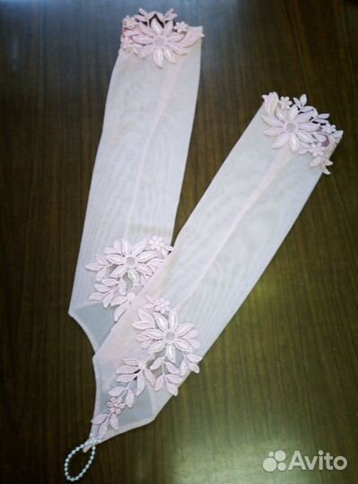 Перчатки свадебные светло-розовые