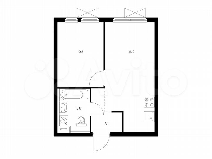 1-к. квартира, 32,4 м², 32/33 эт.