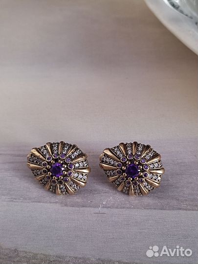 Серебряные серьги винтаж