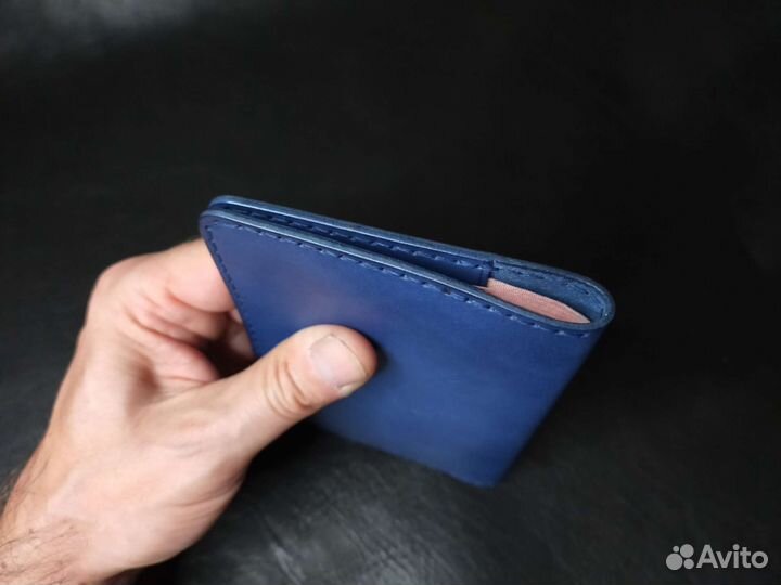 Обложка для паспорта синяя