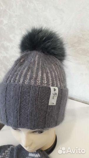 Шапки, варежки, снуд, носки пух норки