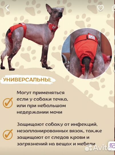 Многоразовые трусики для собак, впитывающий