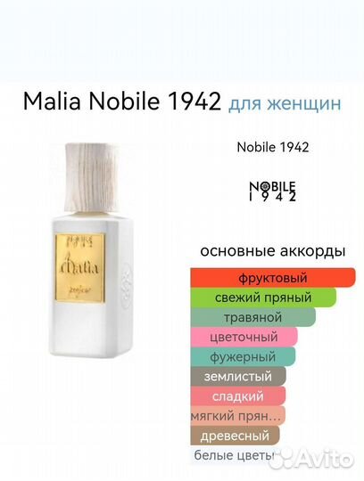 Malia Nobile 1942 духи Малия