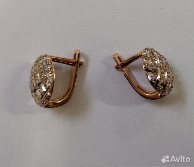 Серьги золотые, 585 проба, вес 2,88