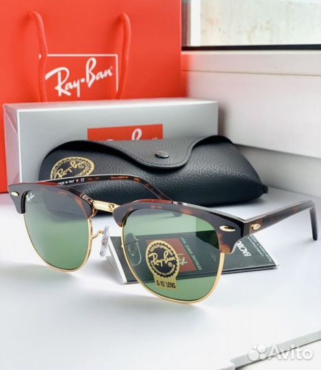 Очки ray ban clubmaster зеленые