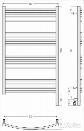Сунержа Аркус 3.0 1000х600 мэм правый Матовый белы