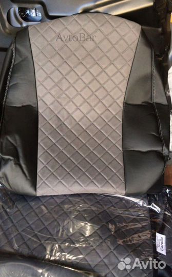 Чехлы экокожа Tayota Corolla алькантара