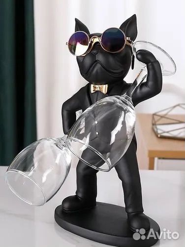 Статуэтка держатель для бокалов французкий бульдог