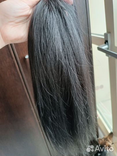 Волосы для наращивания черные бу 48 см