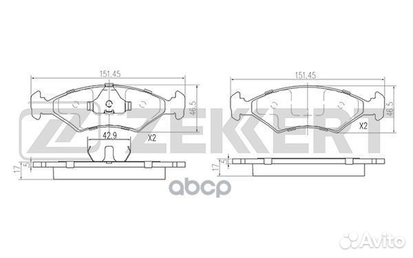 Колодки торм. диск. передн. Ford Escort III-V 8