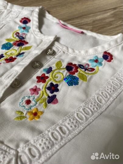 Блузка белая для девочек 98-104