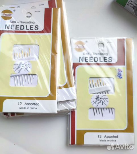 Иглы самовдеваемые, для слабовидящих, острые
