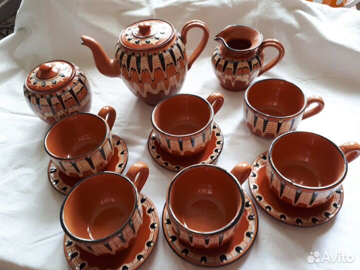 Кофейный сервиз СССР. Троянская керамика. Новый