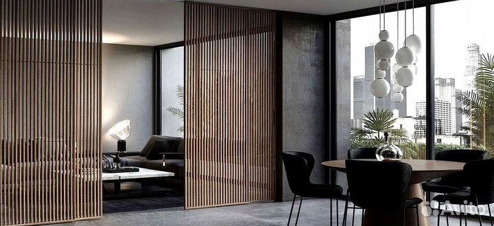 Раздвижные реечные перегородки