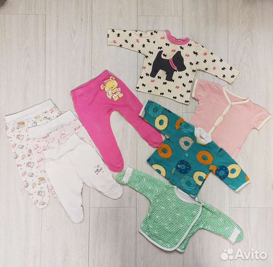 Большой пакет вещей на девочку от 0 до года