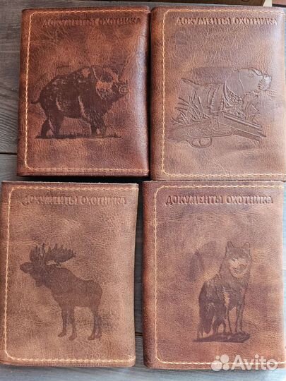 Охотничья обложка с тиснением