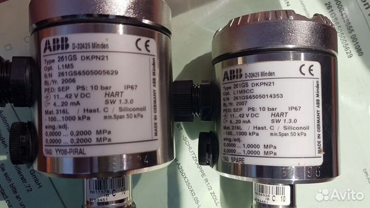 Датчики давления ABB взрывозащ, гигиенические