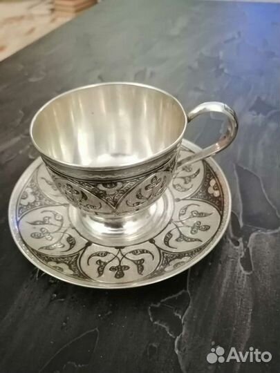 Кофейные пары серебро 875 пр