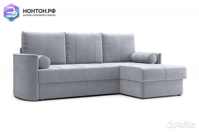 Диван угловой дельфин Колибри серый