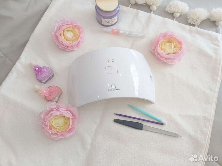 Лампа для ногтейicenova,новая+подарок(фольга,лаки)