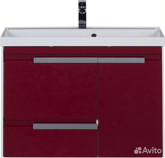 Тумба с раковиной Aquanet Тиволи 90 бордо