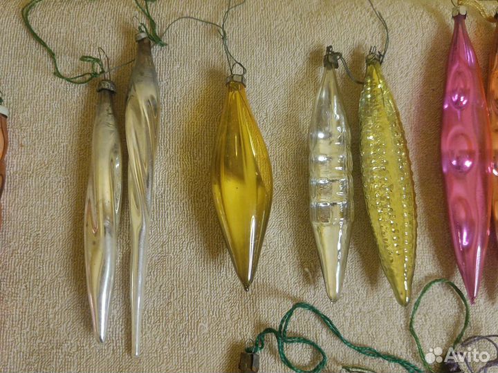 Елочные игрушки СССР сосульки винтаж