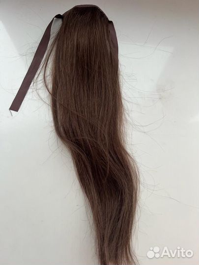 Хвост из натуральных волос