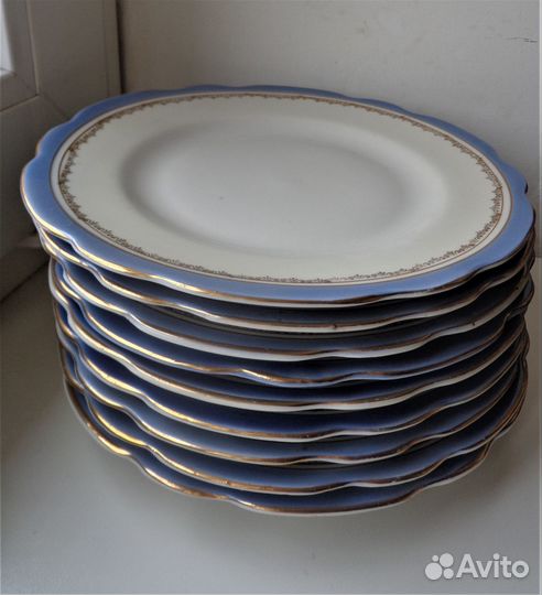 12 десертных тарелок. Коростень. 50-60-е годы