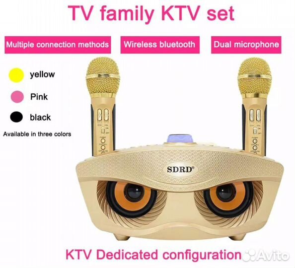 Портативная караоке система с двумя микрофонами