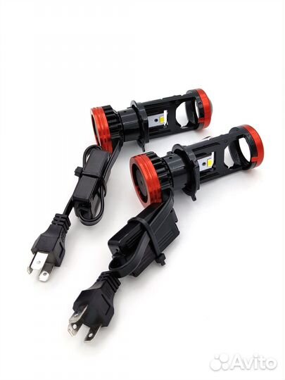 Светодиоды головного света 12/24V H4 6000k линза