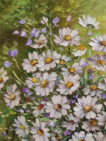 Картина маслом Букет с ромашками