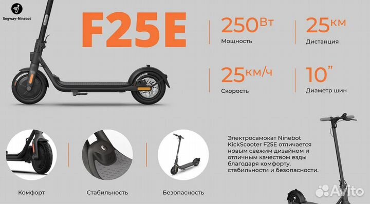 Электросамокат Ninebot KickScooter F25E -Новый