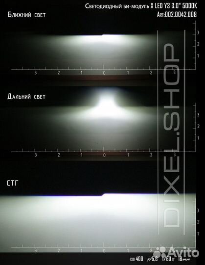 Светодиодные Bi-Led линзы Dixel Y3 3.0 5000k (2шт)