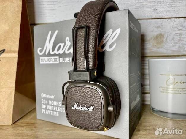 Большие наушники Marshall Major 3 коричневые