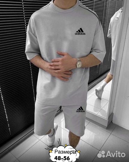 Спортивный костюм летний шорты и футболка Adidas