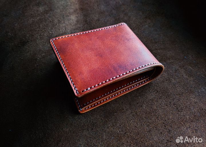 Мужской бифолд натуральная кожа ручная работа