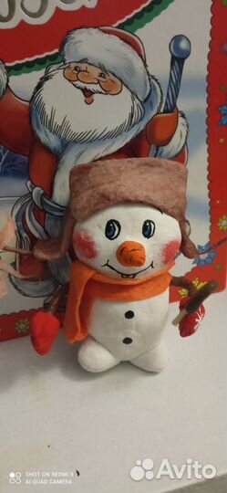 Ватные ёлочные игрушки снеговички