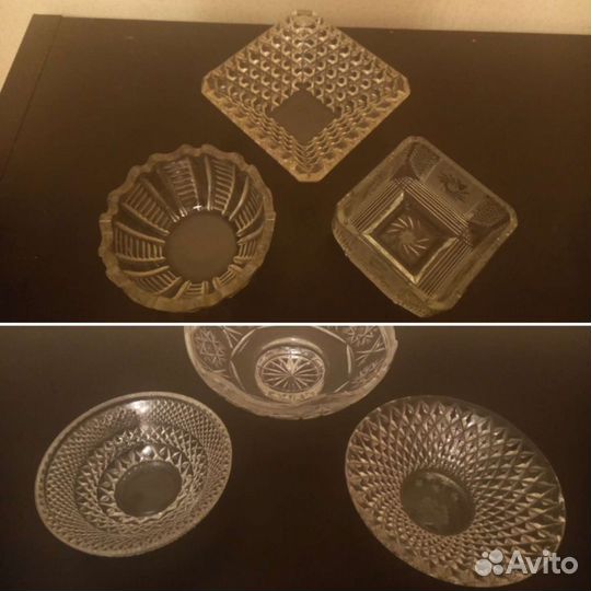 Хрустальная (ссср) посуда 4 предмета за все