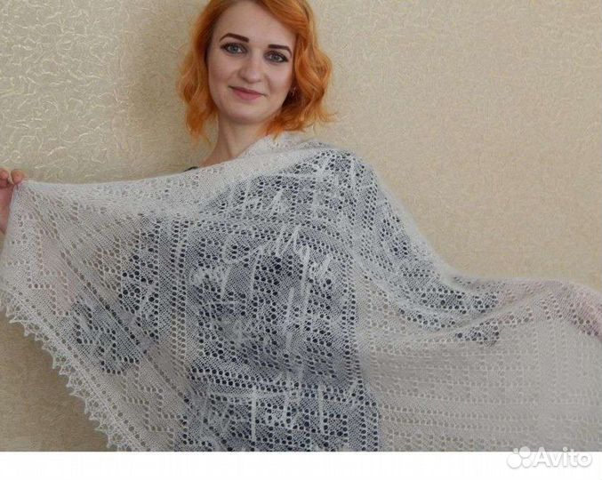 Пуховый платок (паутинка) 120х120