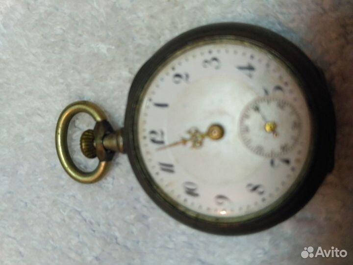 Часы старин. карман, серебр. цепочка с камнями