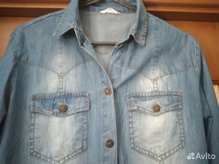 Рубашка джинсовая 48-50 размер