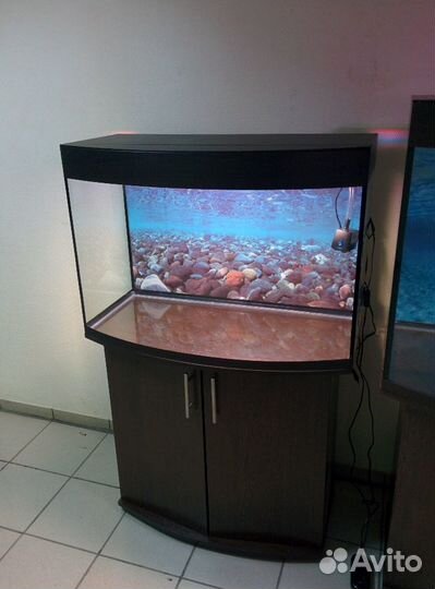 Аквариум 200 полукруглый, свет, биофильтр, тумба