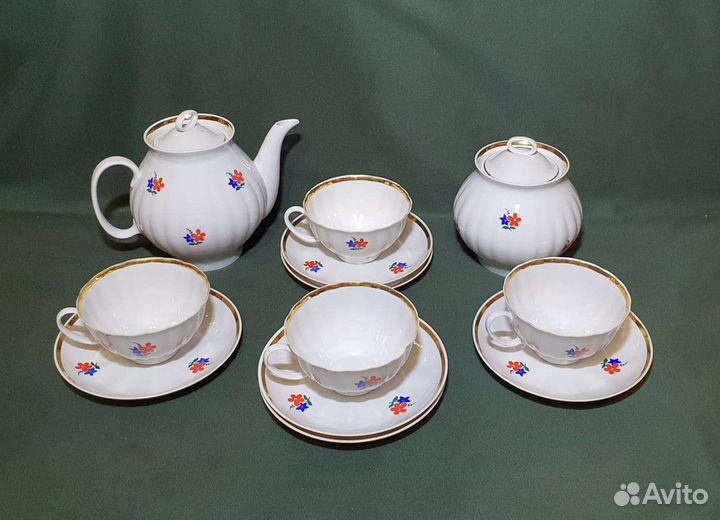 Сервиз чайный костяной фарфор. Дулево