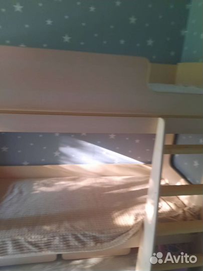 Детская двухярусная кровать с матрасом бу