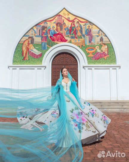 Аренда Прокат платья русско народный кокошник