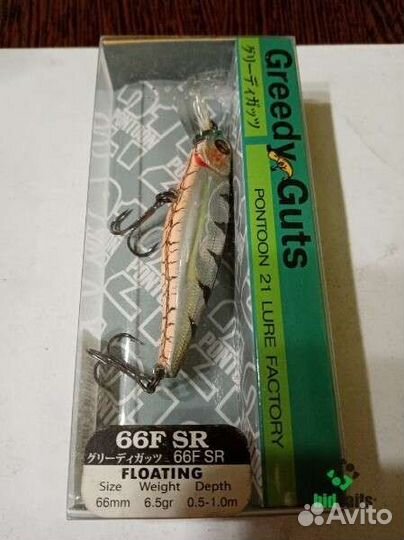 Воблеры 21 pontoon Greedy-guts 66F-SR 6.5g 66mm