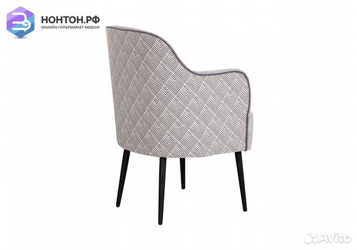 Кресло Селеста серое / ромб бело-серый
