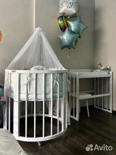 Кроватка трансформер круглая