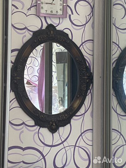 Зеркало роскошное настенное круглое в раме