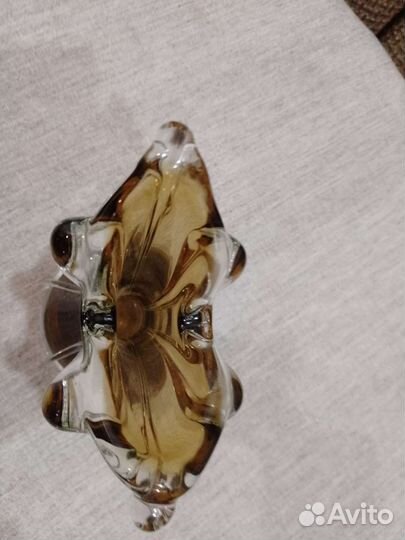 Ваза гутное стекло СССР 1960г